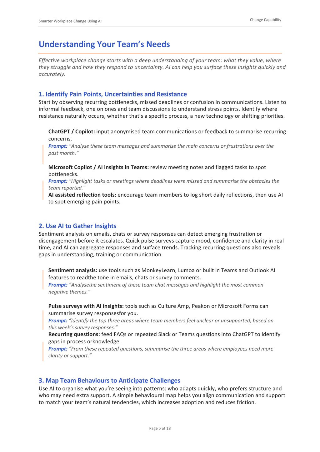 Playbook - Smarter Workplace Change Using AI - for line leaders