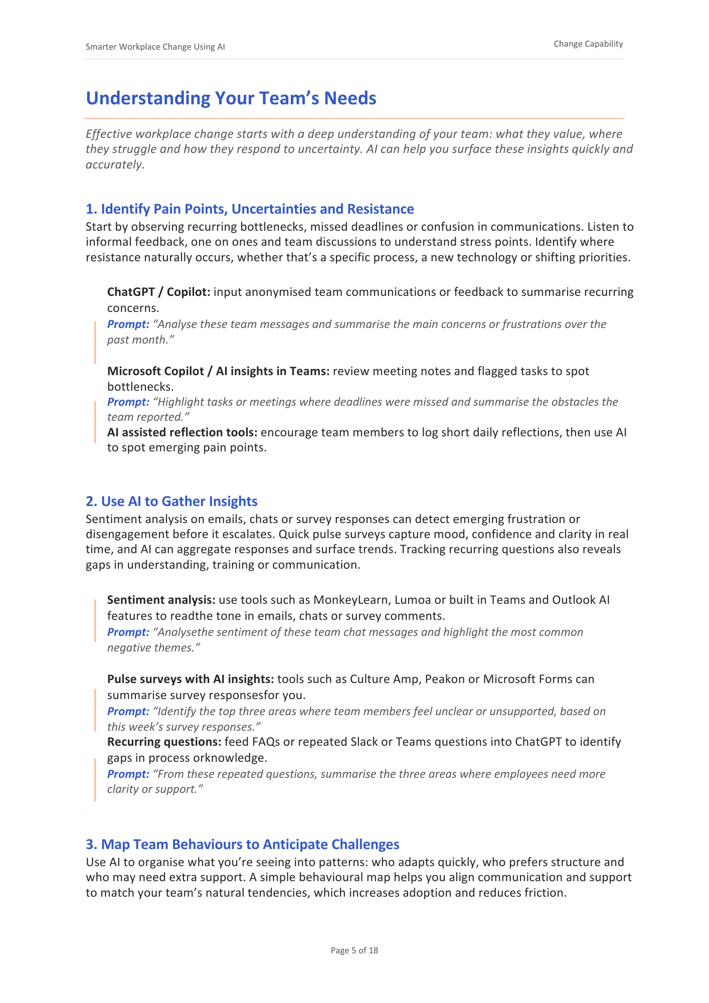 Playbook - Smarter Workplace Change Using AI - for line leaders